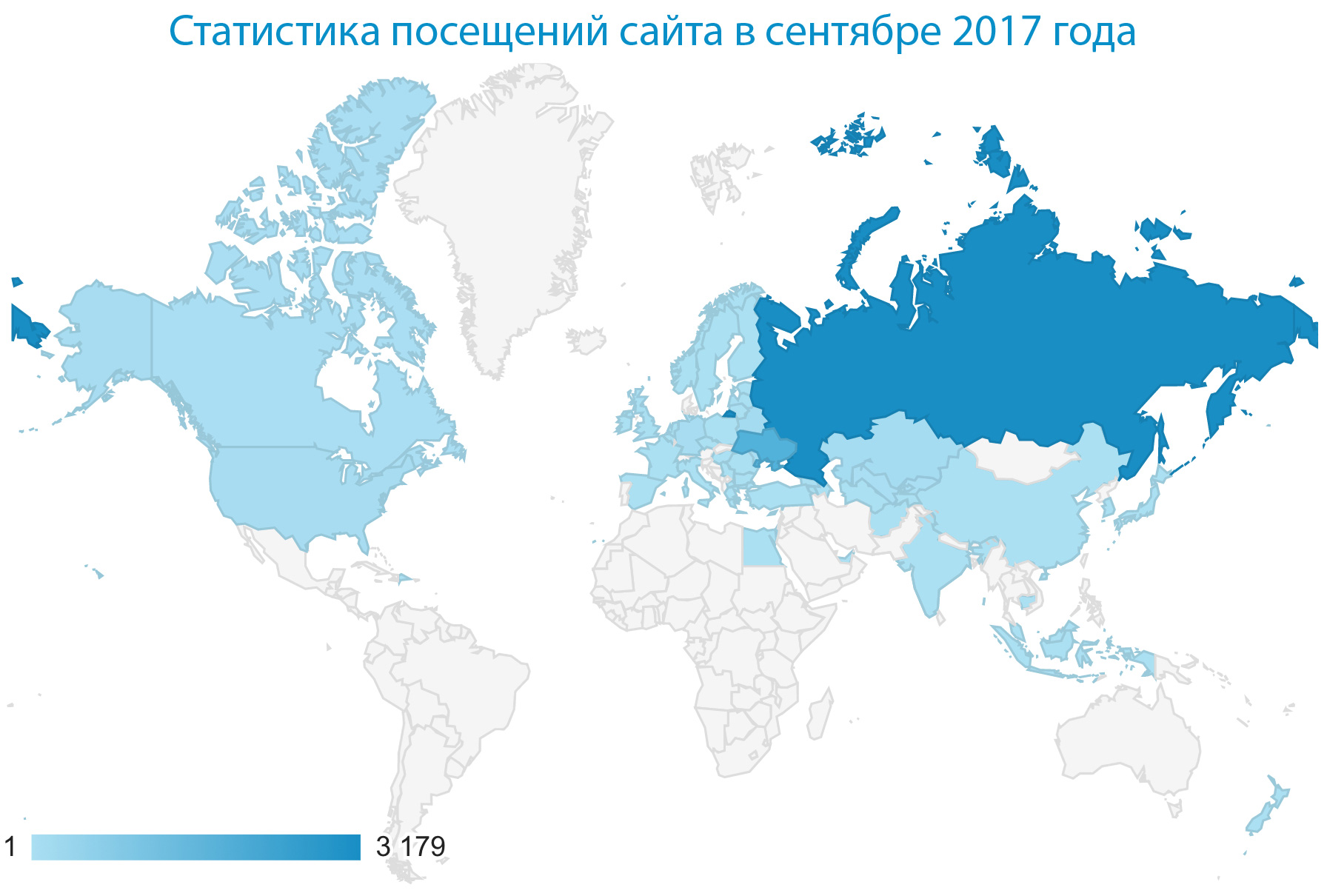 Статистика посещений сайта в сентябре 2017 года